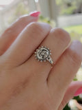Moon Sun Face Sterling Silver Ring - view 4
