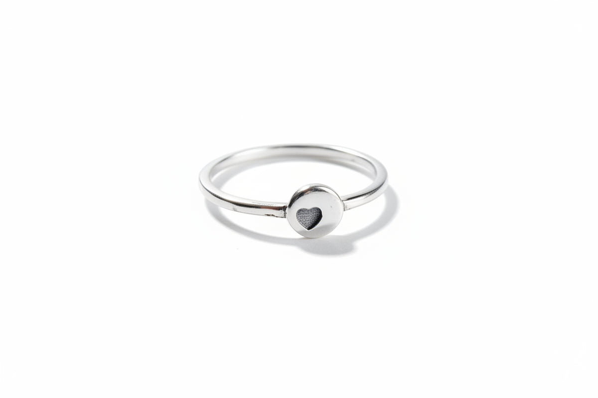 Sterling Silver Dainty Heart Ring - view 3