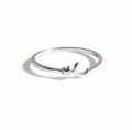 Sterling Dainty Crescent Moon & Star Silver Ring - view 4