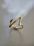Sterling Silver Heart Beat Gold Plated Ring - view 6