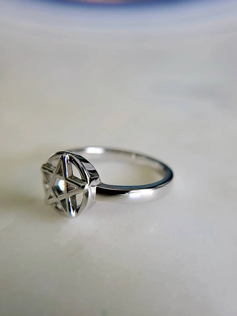 Sterling Silver Pentagram Star Ring - view 8