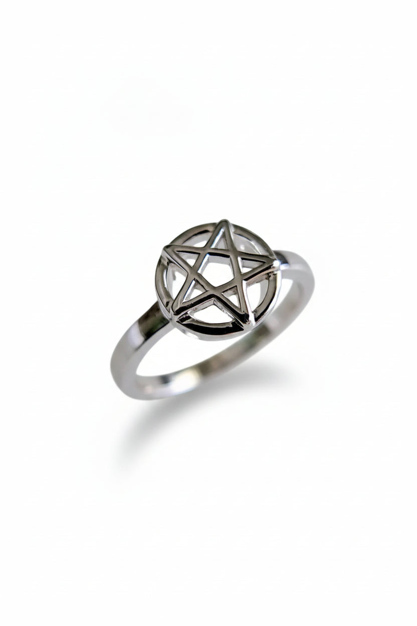 Sterling Silver Pentagram Star Ring
