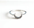 Sterling Silver Crescent Beaded Moon Ring