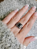 Sterling Silver Bali Square Onyx Ring - view 7