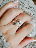 Sterling Silver Leaf Wraparound Ring - view 3
