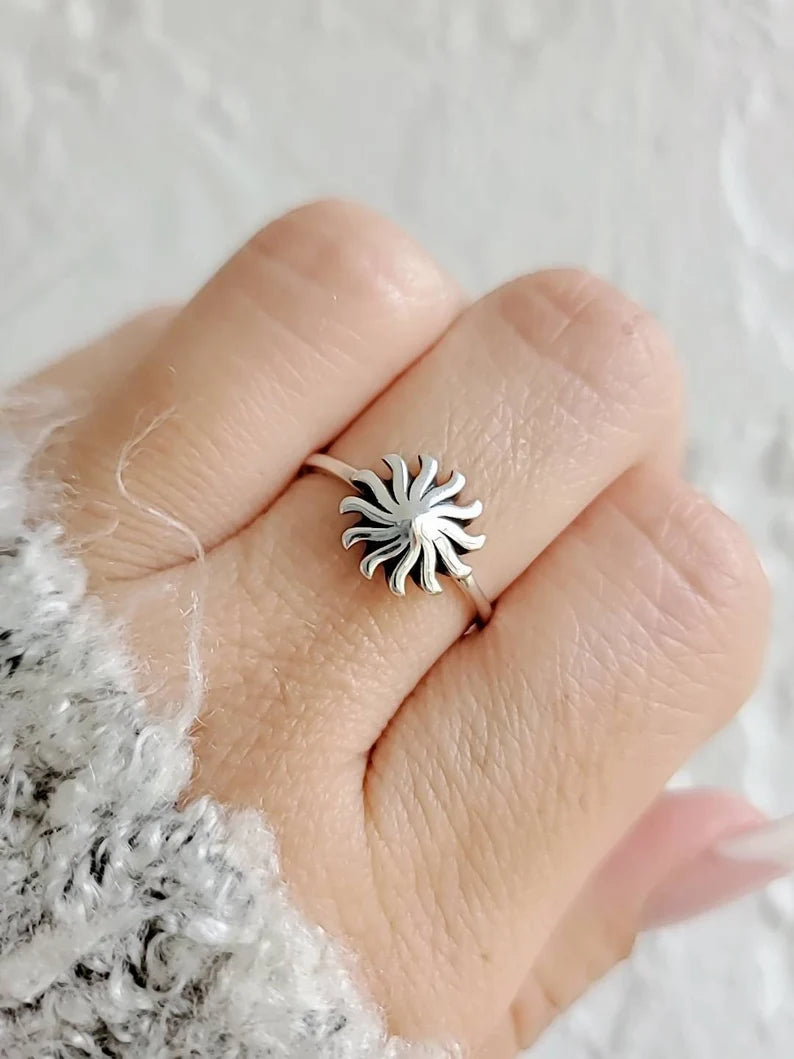 Sun rays Sterling Silver Ring - view 5