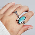 Sterling Silver Natural Turquoise Ring size 12 - view 5