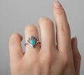 Turquoise Sterling Silver Mandala Ring - view 2