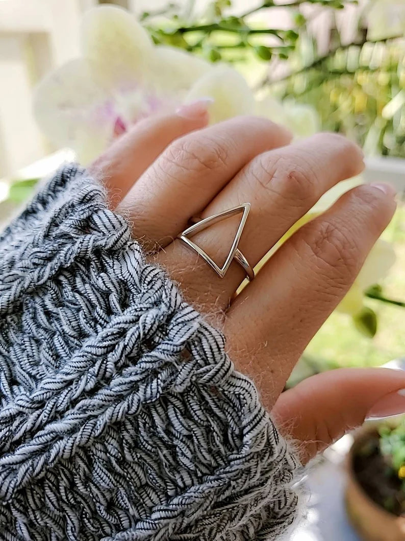 Slice of Life Triangle Sterling Silver Ring - view 7