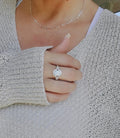 Sterling Silver 925 Halo White Opal Ring - view 8
