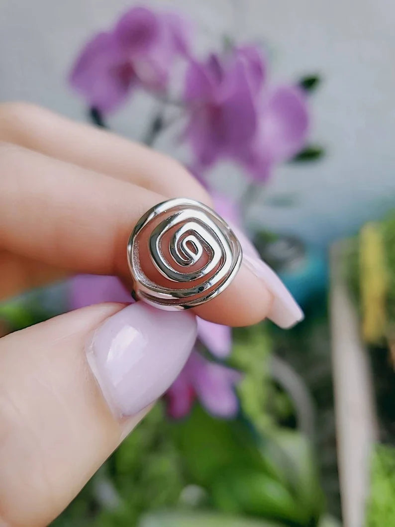 Sterling Silver Spiral Ring - view 6