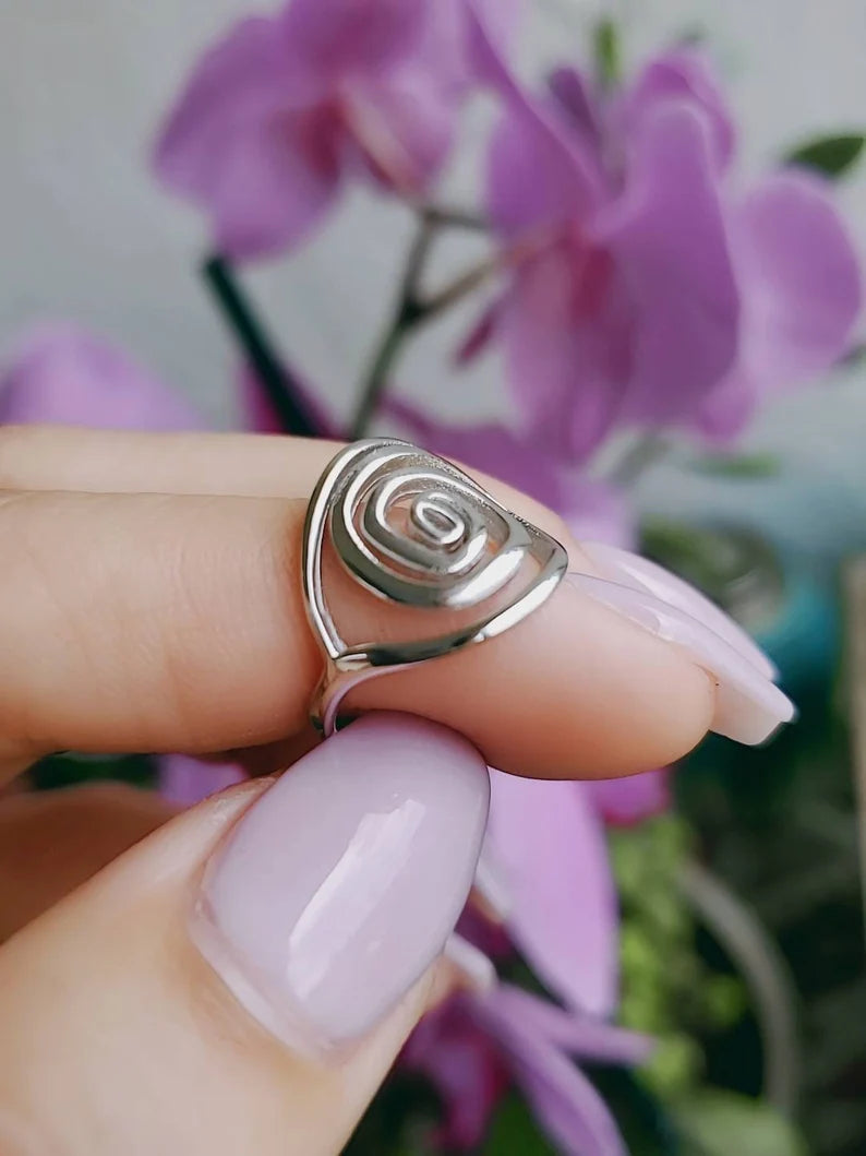 Sterling Silver Spiral Ring - view 9