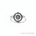 Sterling Silver Nautical Compass Ring