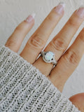 Sterling Silver 925 Halo White Opal Ring - view 5