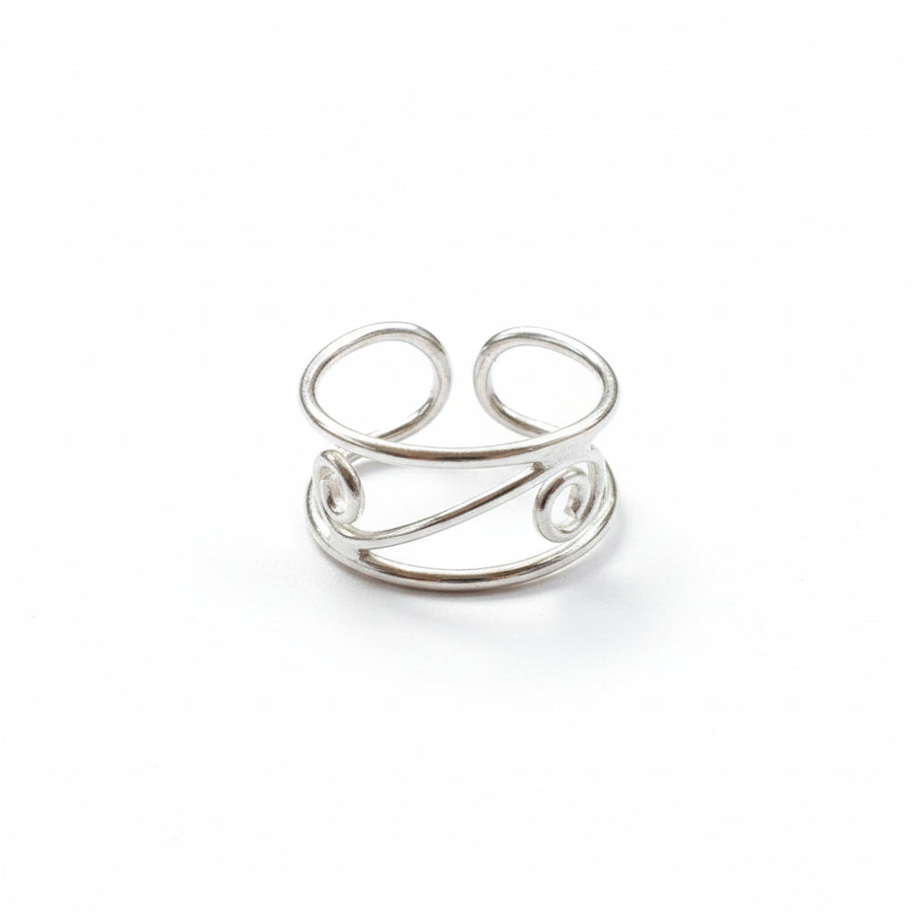 Sterling Silver Spiral Adjustable Ring