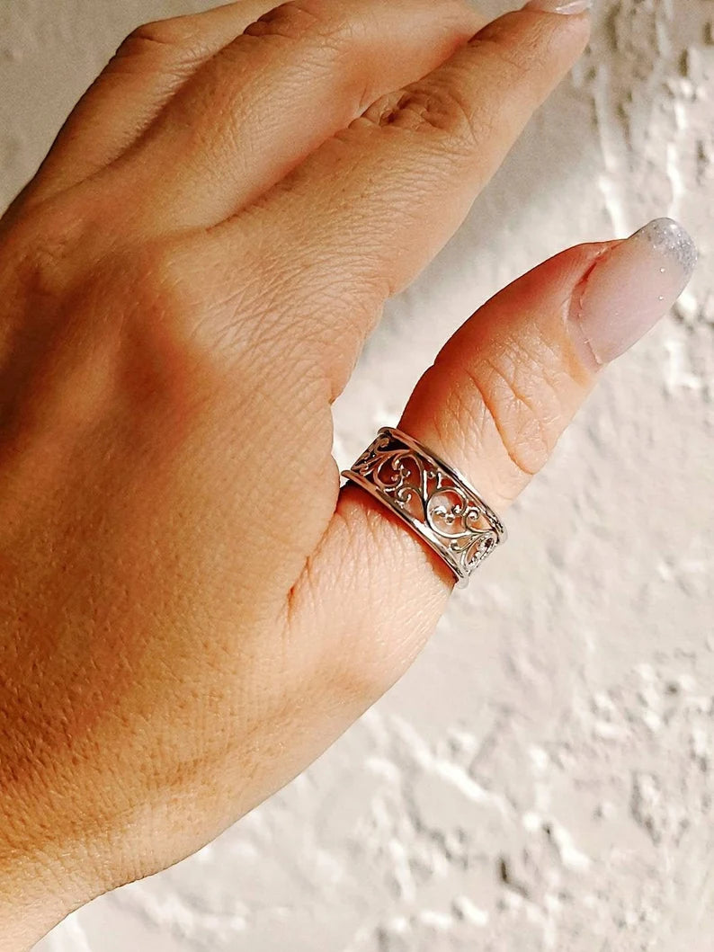 Sterling Silver Vines Ring - view 7