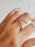 Criss Cross Sterling Silver Ring - view 5