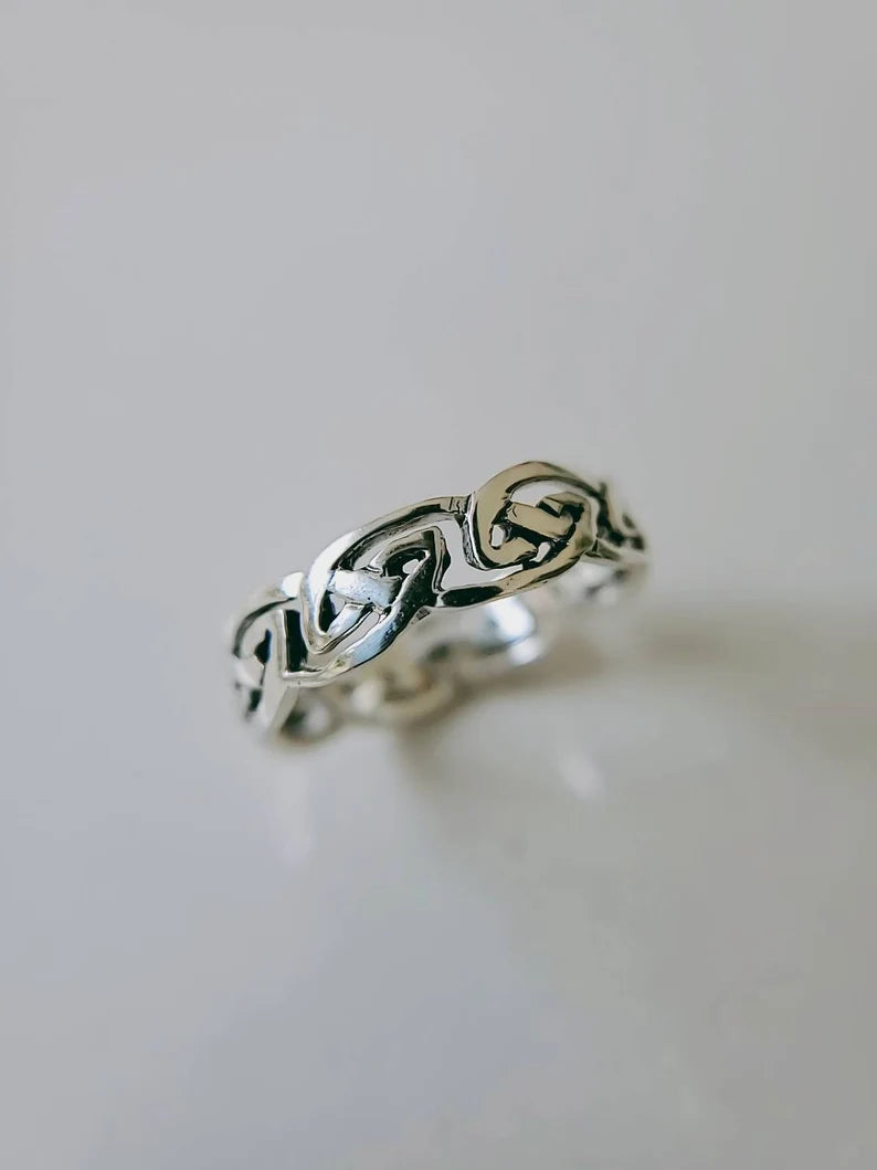 Celtic Sterling Silver Thumb Ring - view 6