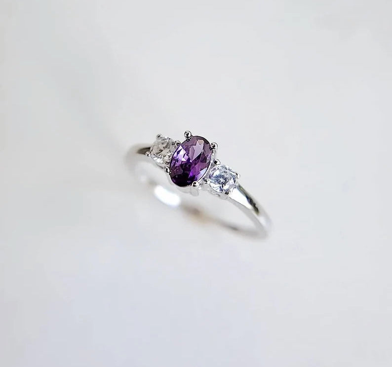 Sterling Silver 925 Amethyst Ring - view 7