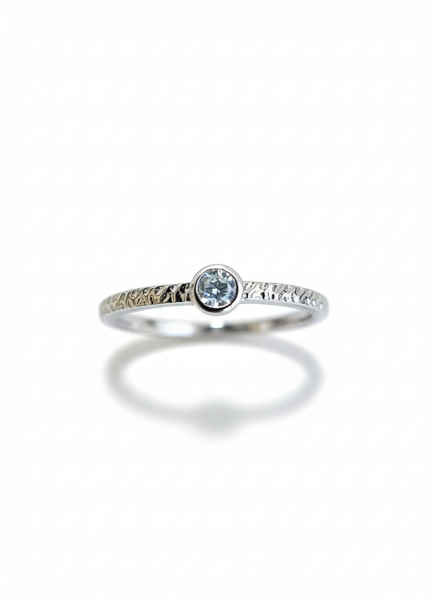 Sterling Silver Dainty Round Cut Stack Ring
