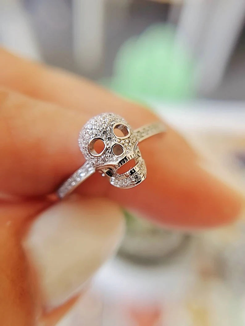Sterling Silver Skull Ring - view 3