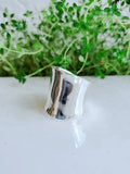 Sterling Silver Solid 925 Bold Concave Ring - view 5