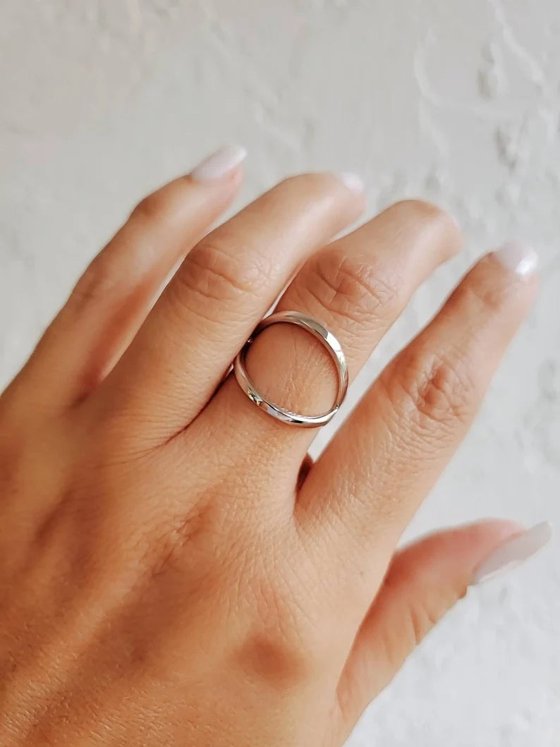 Criss Cross Sterling Silver Ring - view 3