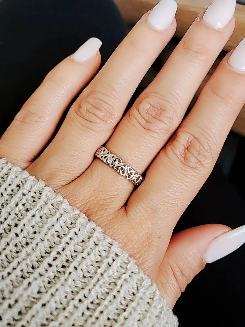 Sterling Silver Eternity Celtic Band Ring - view 5