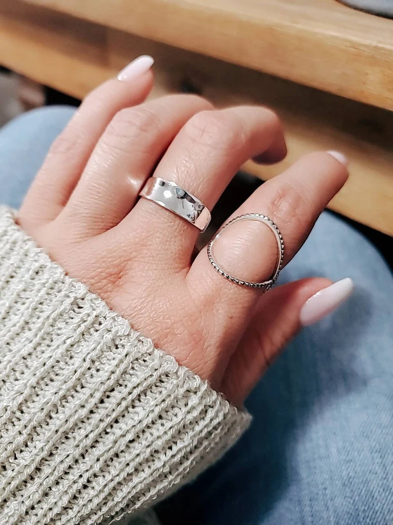 Sterling Silver Criss Cross Geometric Ring - view 3