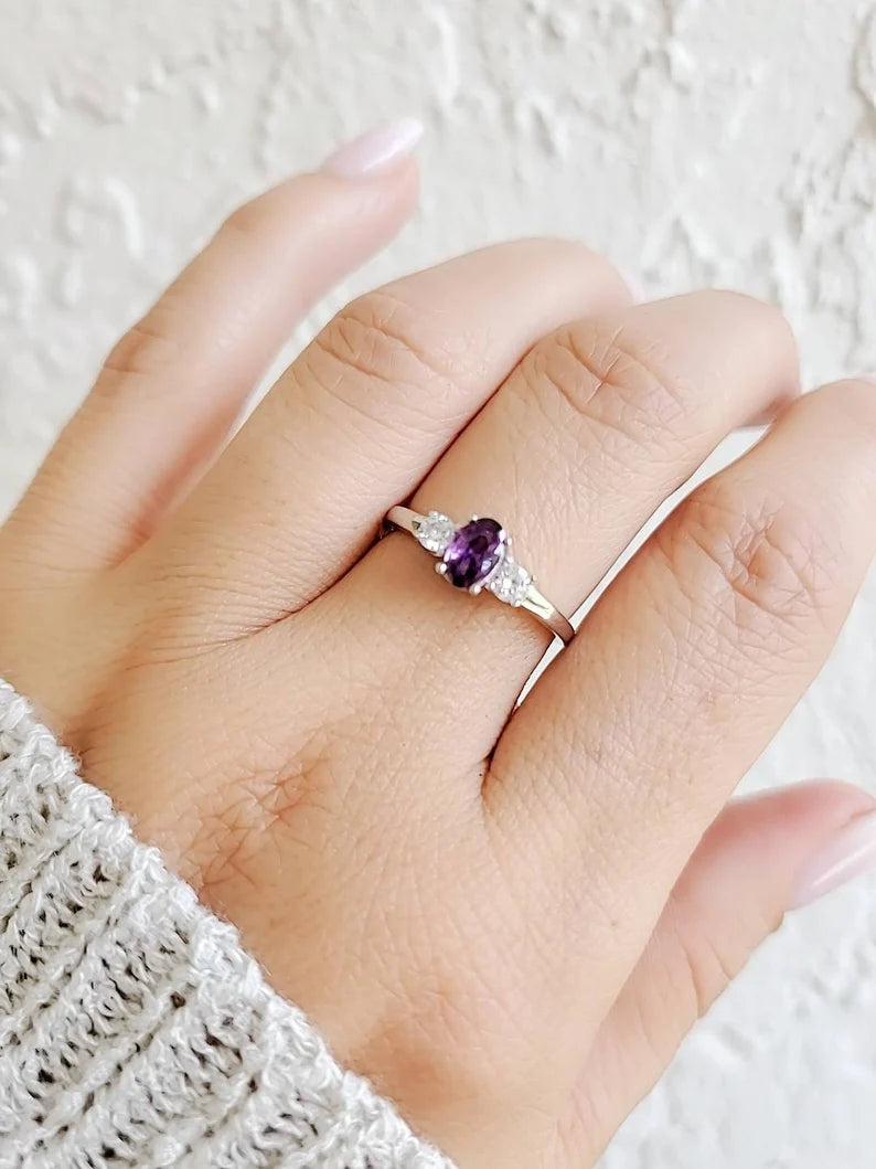 Sterling Silver 925 Amethyst Ring - view 4