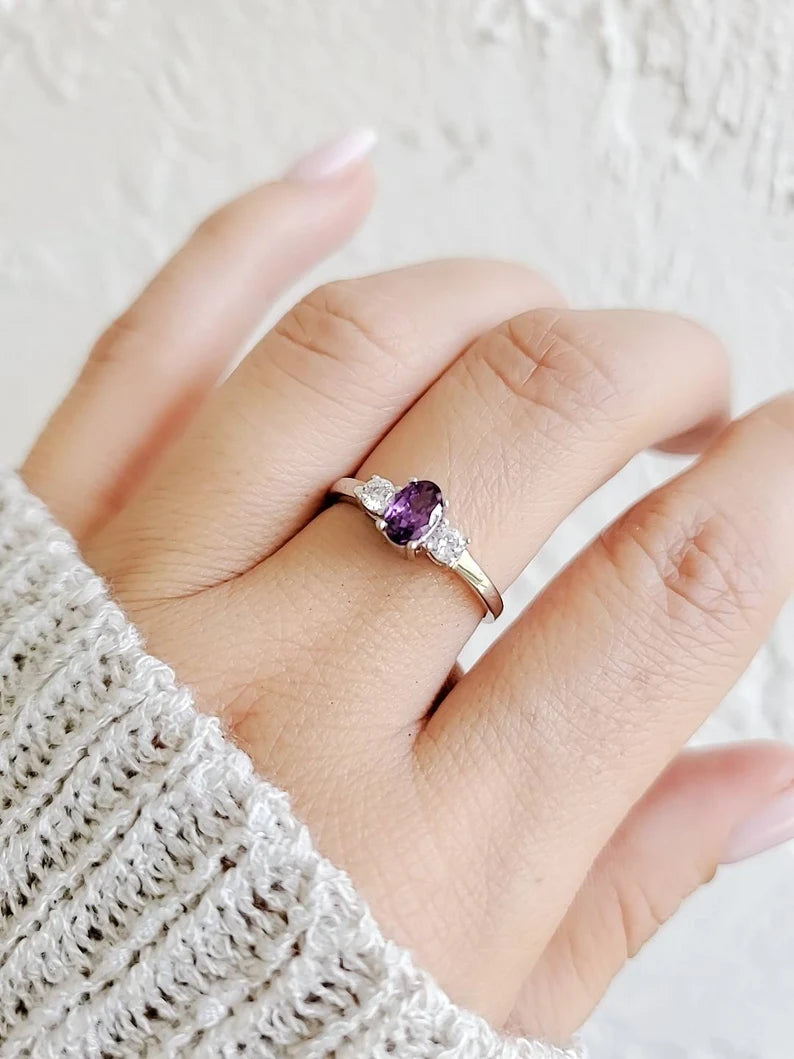 Sterling Silver 925 Amethyst Ring - view 2