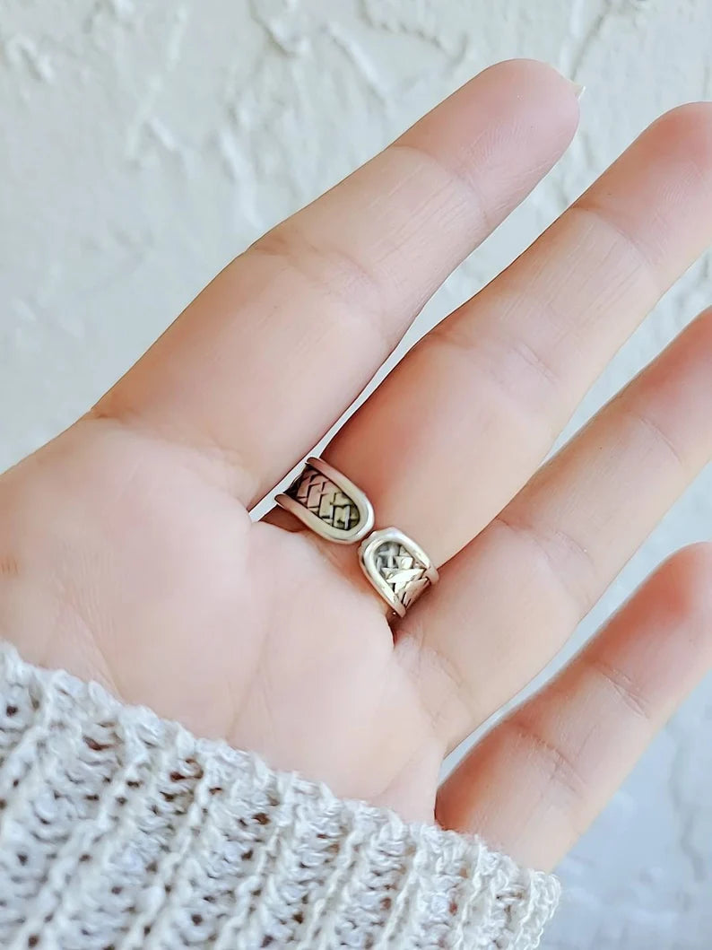 Sterling Silver Braided Adjustable Ring - view 7