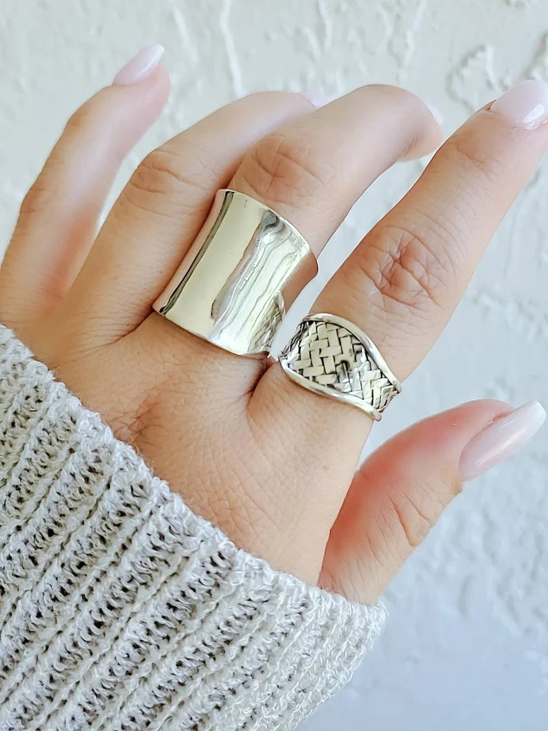Sterling Silver Braided Adjustable Ring - view 4