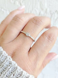 Sterling Silver Dainty Round Cut Stack Ring - view 7