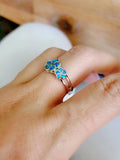 Sterling Silver Plumeria Hawaiian Blue Opal Ring - view 5