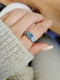 Sterling Silver Plumeria Hawaiian Blue Opal Ring - view 8