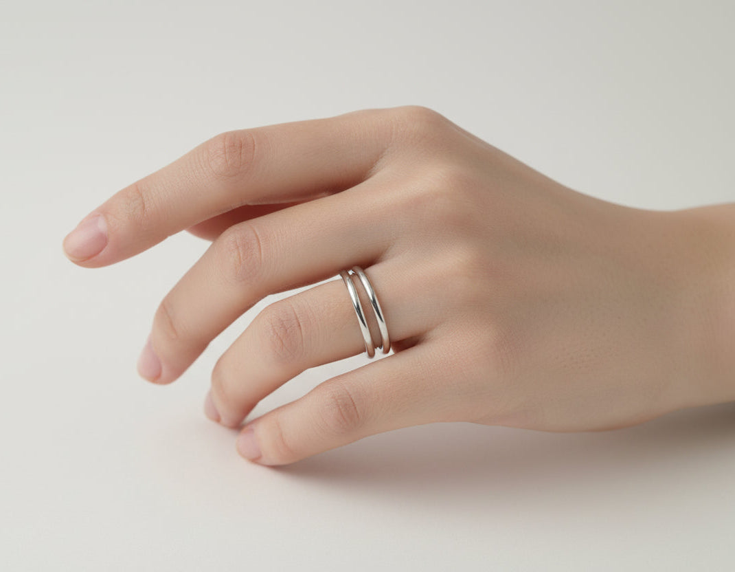 Sterling Silver 2mm Band Ring - view 2