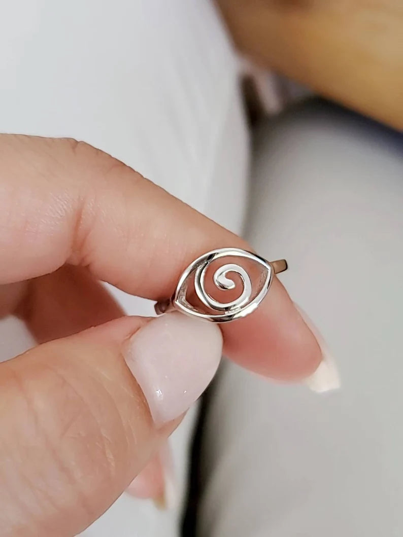 Eye of Horus Ra Sterling Silver Ring - view 2