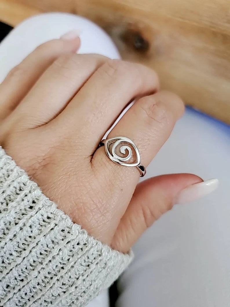 Eye of Horus Ra Sterling Silver Ring - view 3