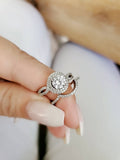 Sterling Silver Halo Engagement Ring - view 2