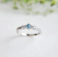 Sterling Silver Genuine Aquamarine Ring - view 7
