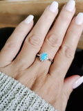 Dainty Blue Opal Ring - view 6