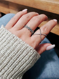 Sterling Silver Criss Cross Geometric Ring - view 5