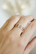 Sterling Silver Marquise Gold, Rose Gold, Silver Anniversary Ring - view 2