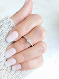 Sterling Silver Dainty Round Cut Stack Ring - view 4