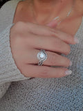 Sterling Silver Halo Engagement Ring - view 4