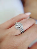 Sterling Silver Halo Engagement Ring - view 6