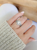 Sterling Silver Halo Engagement Ring - view 3