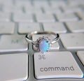 Dainty Blue Opal Ring - view 5
