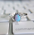 Dainty Blue Opal Ring - view 3